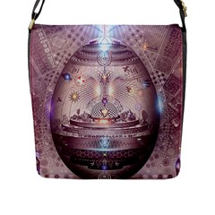 Cosmic Egg Sacred Geometry Art Flap Closure Messenger Bag (l) by Grandong