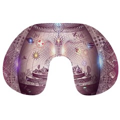 Cosmic Egg Sacred Geometry Art Travel Neck Pillow by Grandong