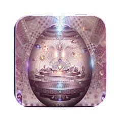 Cosmic Egg Sacred Geometry Art Square Metal Box (black) by Grandong