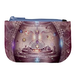 Cosmic Egg Sacred Geometry Art Large Coin Purse by Grandong