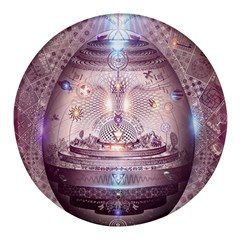 Cosmic Egg Sacred Geometry Art Round Glass Fridge Magnet (4 Pack)