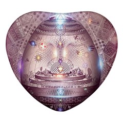 Cosmic Egg Sacred Geometry Art Heart Glass Fridge Magnet (4 Pack) by Grandong