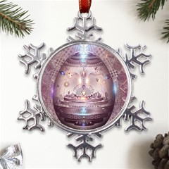 Cosmic Egg Sacred Geometry Art Metal Large Snowflake Ornament by Grandong