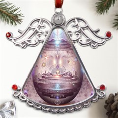 Cosmic Egg Sacred Geometry Art Metal Angel With Crystal Ornament by Grandong