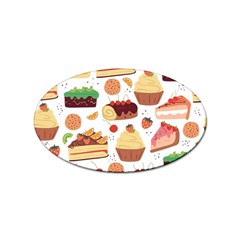 Dessert And Cake For Food Pattern Sticker Oval (10 Pack) by Grandong