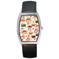 Dessert And Cake For Food Pattern Barrel Style Metal Watch by Grandong