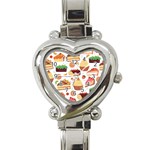 Dessert And Cake For Food Pattern Heart Italian Charm Watch Front