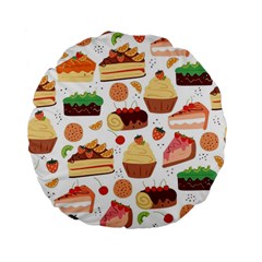 Dessert And Cake For Food Pattern Standard 15  Premium Flano Round Cushions by Grandong