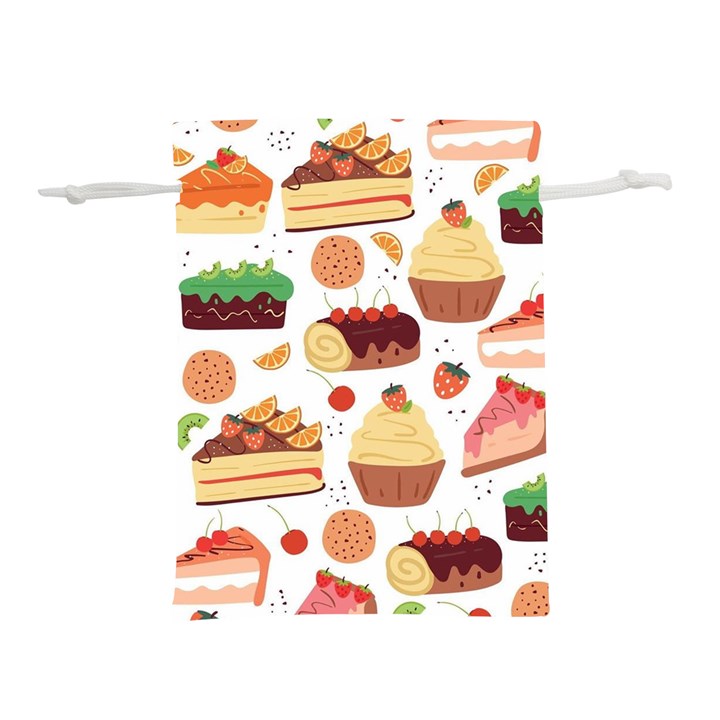 Dessert And Cake For Food Pattern Lightweight Drawstring Pouch (S)