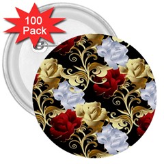 Roses Seamless Pattern 3  Buttons (100 Pack)  by Grandong