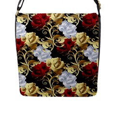 Roses Seamless Pattern Flap Closure Messenger Bag (l) by Grandong