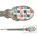 Mint Black Coral Heart Paisley Letter Opener Front