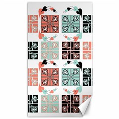 Mint Black Coral Heart Paisley Canvas 40  X 72  by Grandong