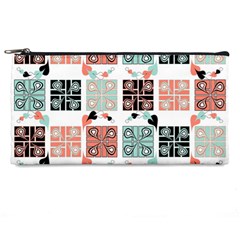 Mint Black Coral Heart Paisley Pencil Case by Grandong