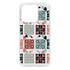 Mint Black Coral Heart Paisley Iphone 14 Pro Tpu Uv Print Case