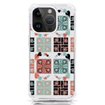 Mint Black Coral Heart Paisley iPhone 14 Pro TPU UV Print Case Front