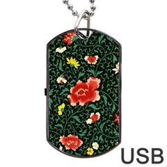 Background Vintage Japanese Design Dog Tag Usb Flash (one Side) by Grandong