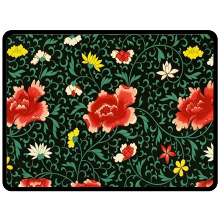 Background Vintage Japanese Design Two Sides Fleece Blanket (Large)