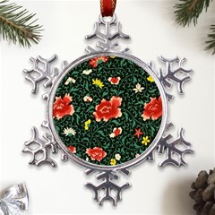 Background Vintage Japanese Design Metal Large Snowflake Ornament by Grandong