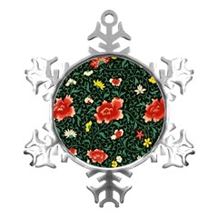 Background Vintage Japanese Design Metal Small Snowflake Ornament by Grandong