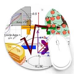 Mathematics Formula Physics School Round Mousepad by Grandong