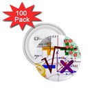 Mathematics Formula Physics School 1.75  Buttons (100 pack)  Front