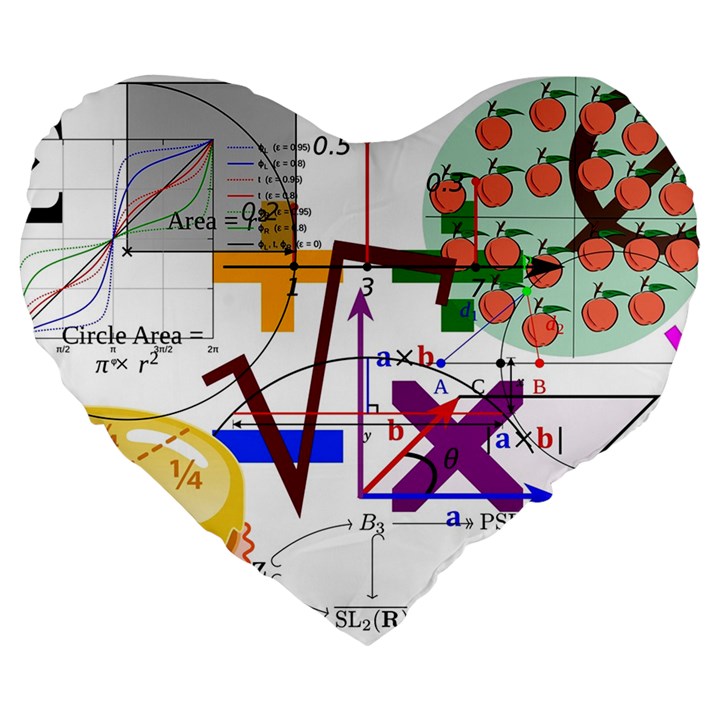 Mathematics Formula Physics School Large 19  Premium Heart Shape Cushions