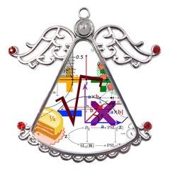 Mathematics Formula Physics School Metal Angel With Crystal Ornament by Grandong