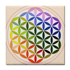 Mandala Rainbow Colorful Tile Coaster by Grandong