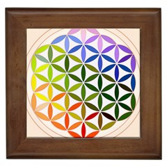 Mandala Rainbow Colorful Framed Tile