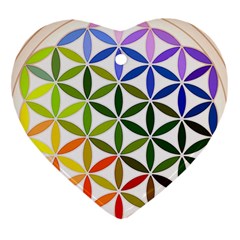 Mandala Rainbow Colorful Ornament (Heart)