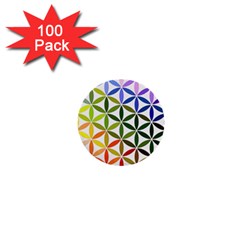 Mandala Rainbow Colorful 1  Mini Buttons (100 pack) 