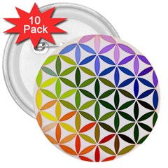 Mandala Rainbow Colorful 3  Buttons (10 pack) 