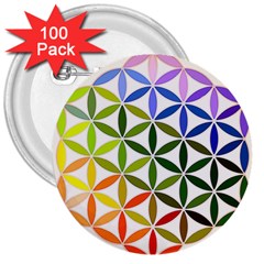 Mandala Rainbow Colorful 3  Buttons (100 pack) 