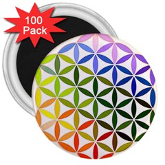 Mandala Rainbow Colorful 3  Magnets (100 pack)