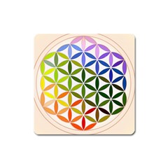 Mandala Rainbow Colorful Square Magnet