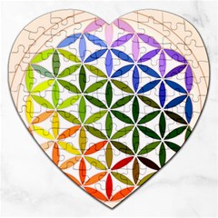 Mandala Rainbow Colorful Jigsaw Puzzle (Heart)