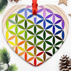 Mandala Rainbow Colorful Heart Ornament (Two Sides)