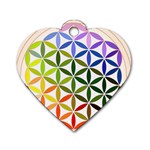 Mandala Rainbow Colorful Dog Tag Heart (Two Sides) Front