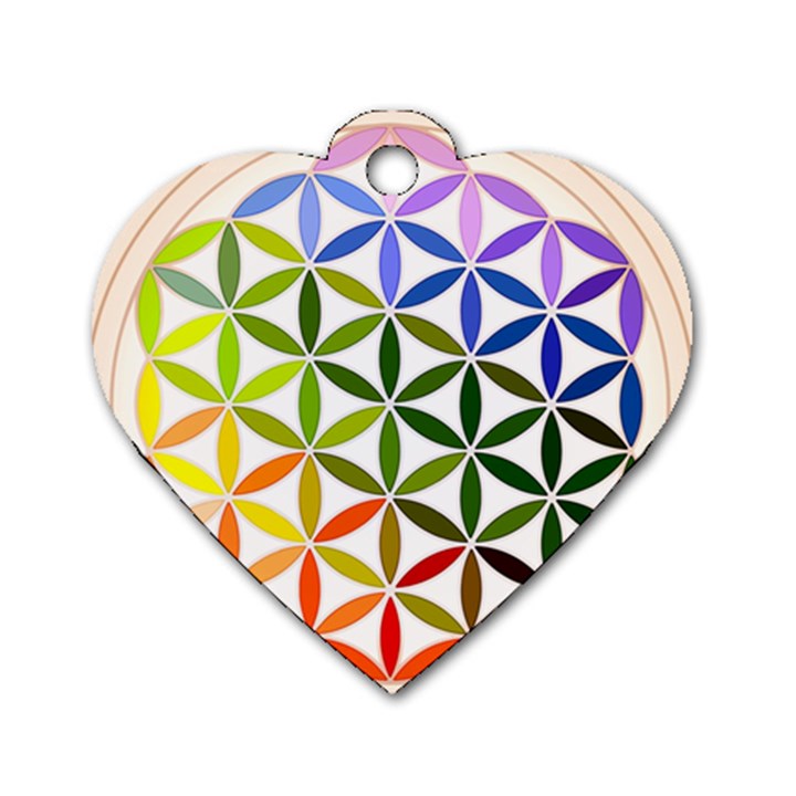 Mandala Rainbow Colorful Dog Tag Heart (Two Sides)