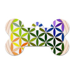 Mandala Rainbow Colorful Dog Tag Bone (One Side)