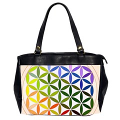 Mandala Rainbow Colorful Oversize Office Handbag (2 Sides)