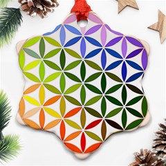 Mandala Rainbow Colorful Snowflake Ornament (Two Sides)