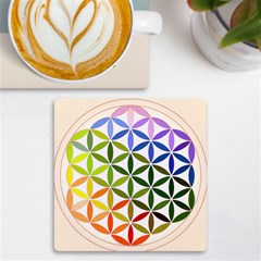 Mandala Rainbow Colorful UV Print Square Tile Coaster 