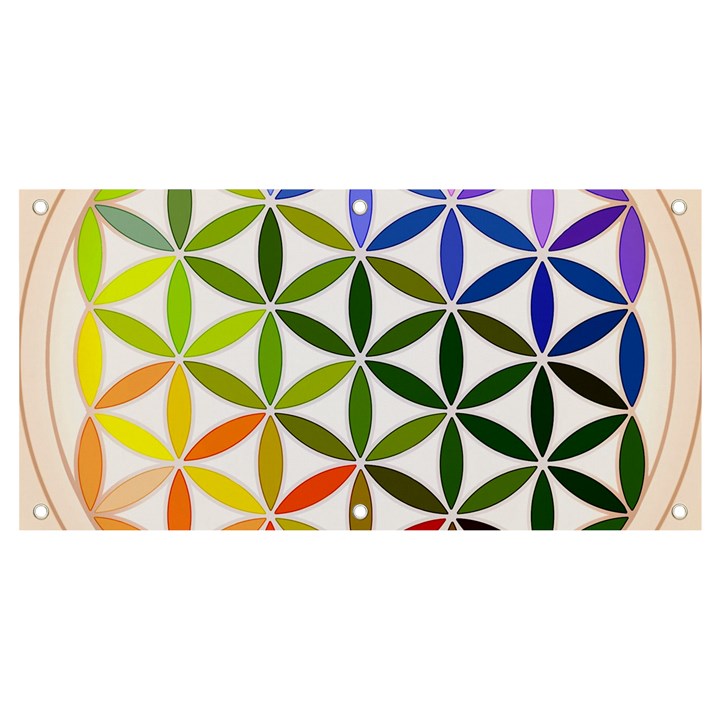 Mandala Rainbow Colorful Banner and Sign 4  x 2 