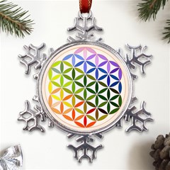 Mandala Rainbow Colorful Metal Large Snowflake Ornament