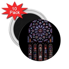 Chartres Cathedral Notre Dame De Paris Stained Glass 2 25  Magnets (10 Pack)  by Grandong