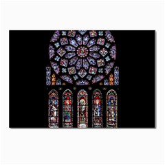 Chartres Cathedral Notre Dame De Paris Stained Glass Postcards 5  X 7  (pkg Of 10) by Grandong