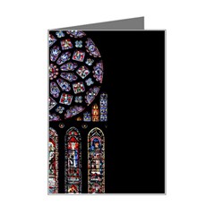 Chartres Cathedral Notre Dame De Paris Stained Glass Mini Greeting Card by Grandong