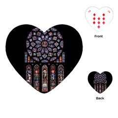 Chartres Cathedral Notre Dame De Paris Stained Glass Playing Cards Single Design (heart) by Grandong